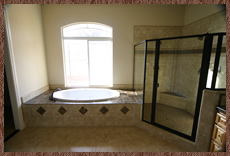 Build to suit, new custom home in Newcastle, CA, master bathroom jacuzzi tub photo